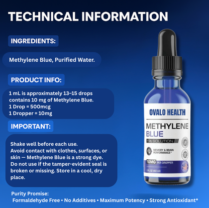 Methylene Blue Liquid Drops 1% | 60 ML (2.0 OZ)